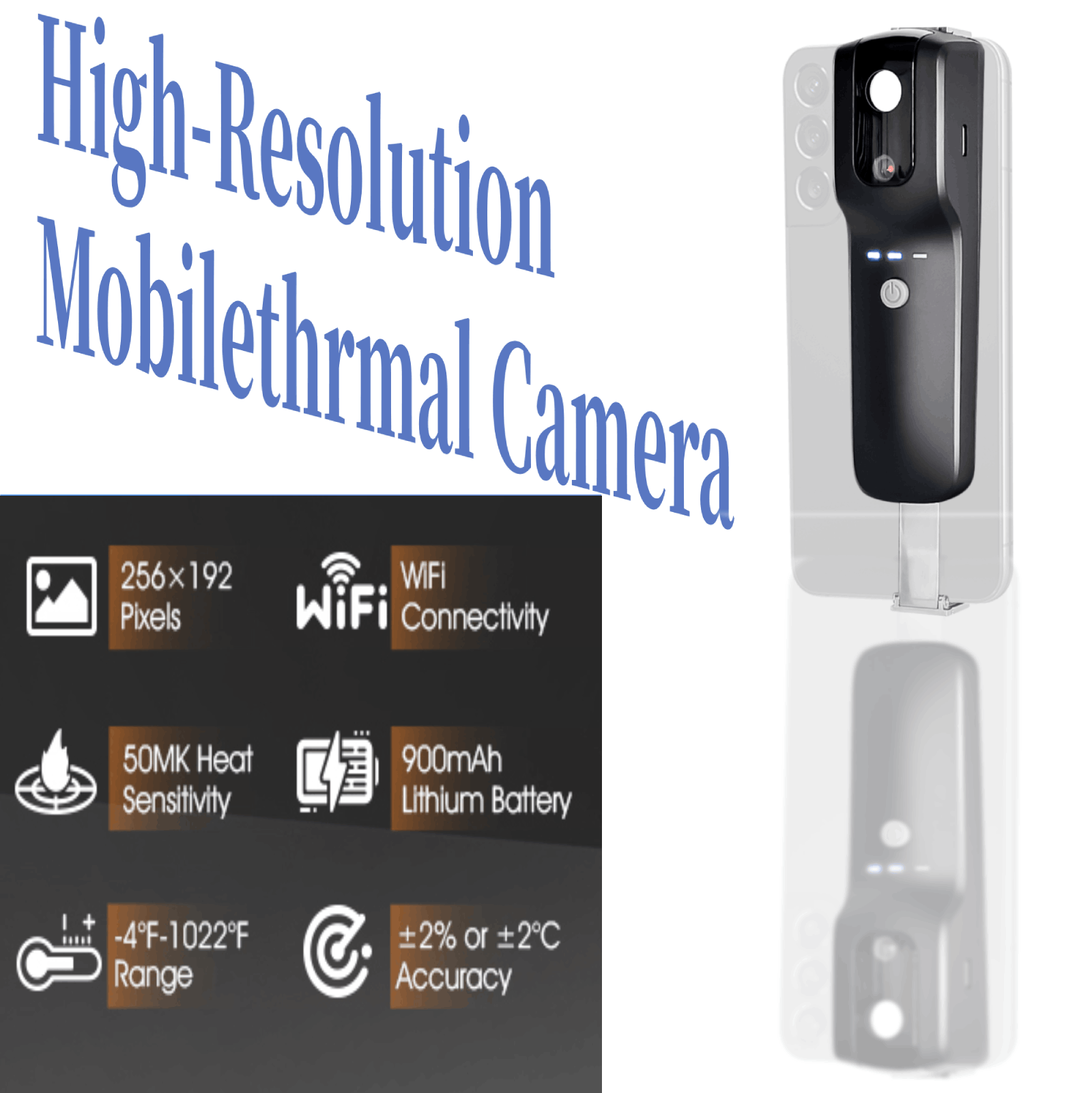 Handheld Thermal Camera 256X192 - HP951A 256x192 WiFi Termal Kamera, Telefon