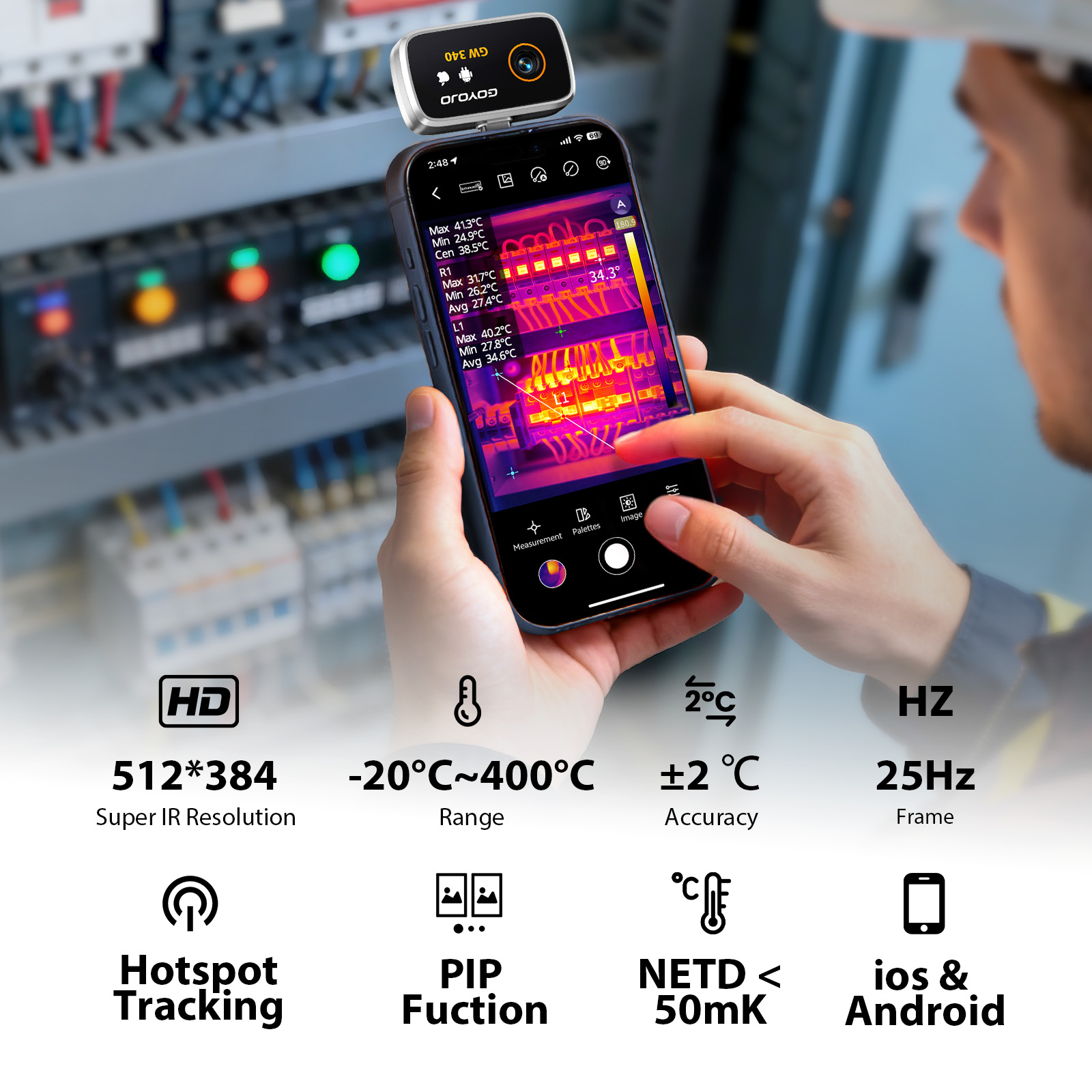 Android/iPhone için GW340 Term - Handheld Thermal Camera 256X192 incelemesi ve fiyatı