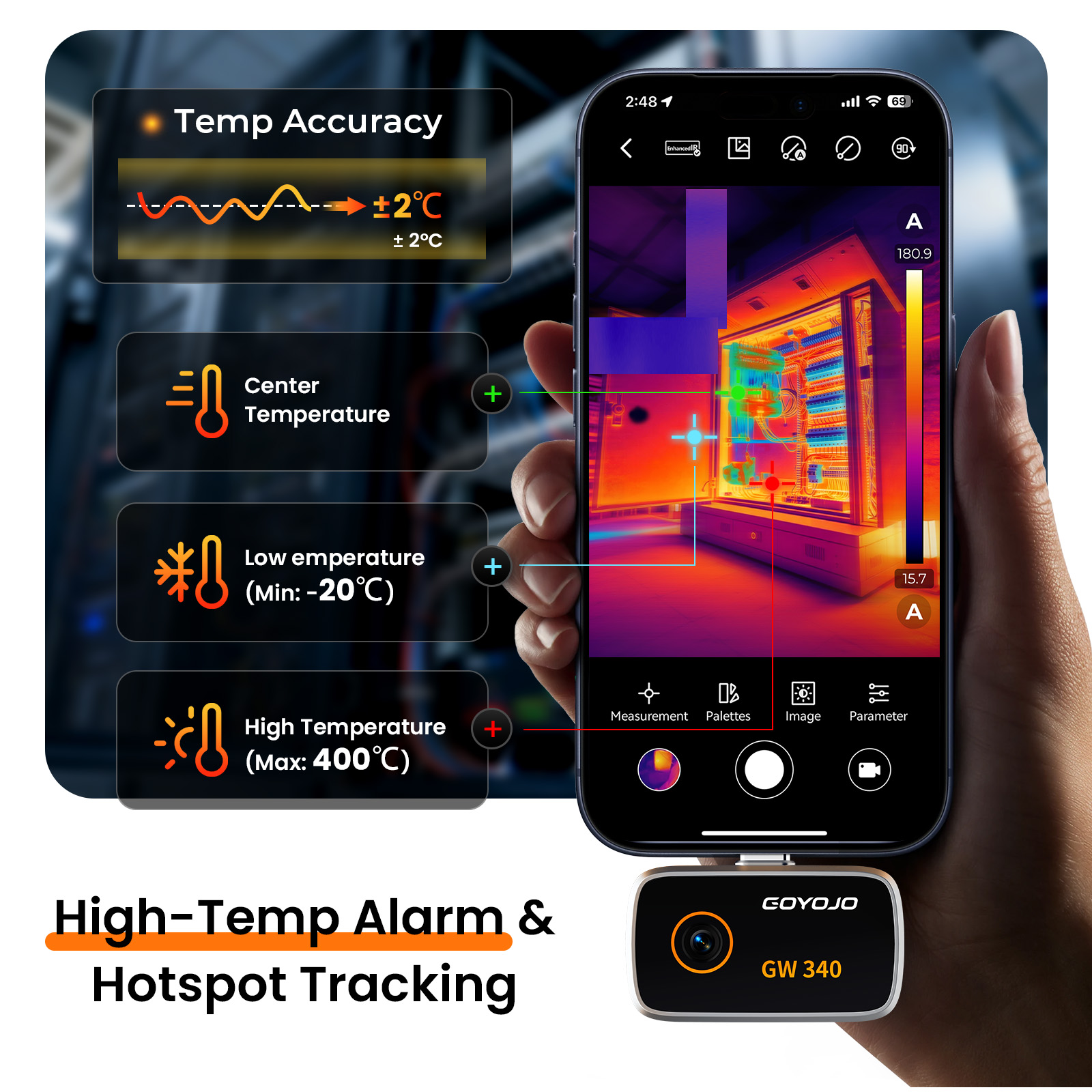 Android/iPhone için GW340 Term - Handheld Thermal Camera 256X192 incelemesi ve fiyatı