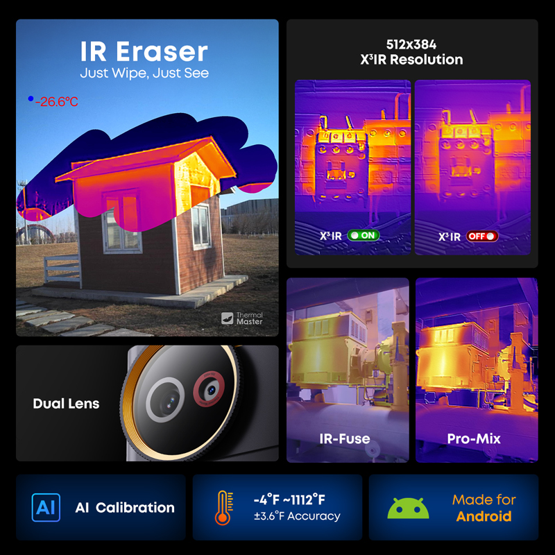 AI Çift Lensli P4 Termal Kamer - Handheld Thermal Camera 256X192 incelemesi ve fiyatı
