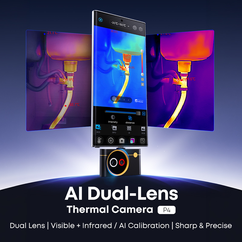 AI Çift Lensli P4 Termal Kamer - Handheld Thermal Camera 256X192 incelemesi ve fiyatı
